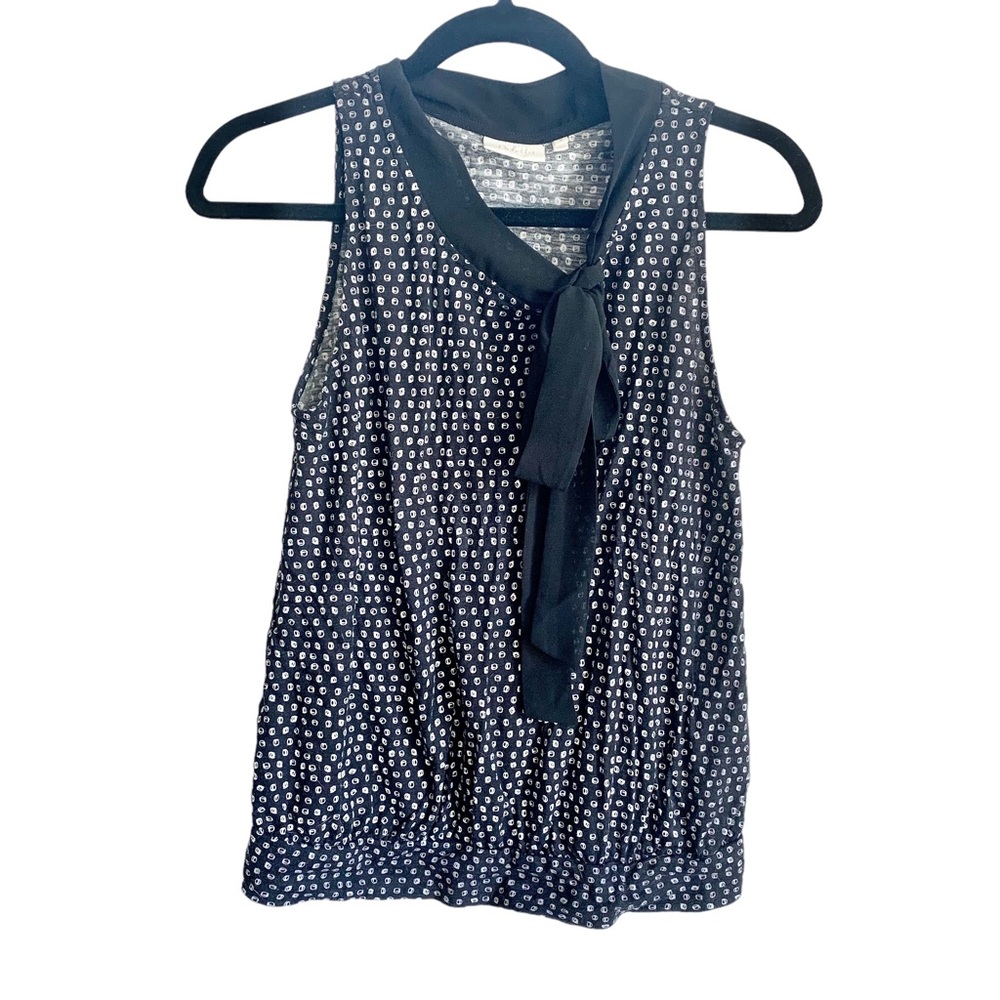 Deletta Top Abstract Pattern With Tie - image 1